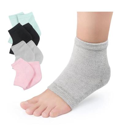 4 pairs of gel heels socks moisturizing socks gel spa socks open socks for dry hard torn skin comfy day night care skin