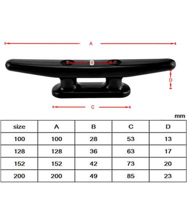 OSTARE Boat Nylon Cleat Kayak Cleat Set - 4 Pack, Black - 4 5 6 8 Inch Options - Buy Online on SooperMarket.com