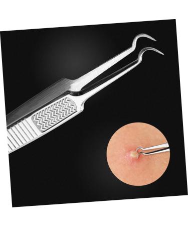PLAFOPE 6 Pcs Clip Stainless Pimple Remover Blackhead Tweezers Tool Pimple Tools Silver Stainless Steel - Buy Online on SooperMarket.com