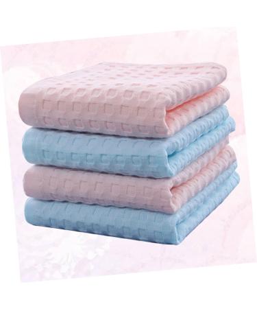 4pcs FRCOLOR Cotton Towel Set | Absorbent Makeup Remover & Facial Washcloths | Bathroom & Bath Supply Accessory | Baby Scarf | Blue - Buy Online on SooperMarket.com