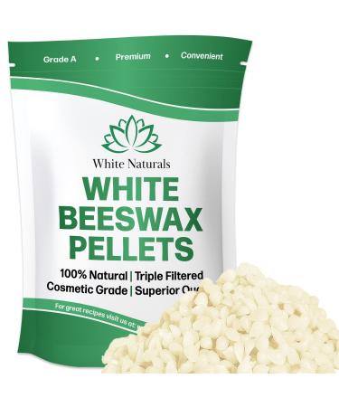 White Beeswax Pellets 1 lb (16 oz) Pure Natural Cosmetic Grade Bees Wax Pastilles Triple Filtered Great For DIY Lip Balms Lotions Candles white-beeswax-1 lb