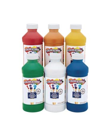 Colorations Washable Tempera Paint  Set of 6 Colors  8 oz. each  Non-Toxic Paint
