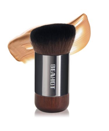 BEAHOT Kabuki Makeup Brush  Flat Top Blush Brush  Bronzer Contour Brush  Suitable for Liquid Makeup  Concealer  Flawless Powder Cosmetics and Blush Buffing  with Wooden Handle Foundation Brush...
