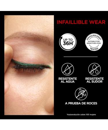L'Or al Paris Waterproof Gel Eyeliner with Sponge - 36H Infaillible Automatic Grip Liner for Smokey Eyes - Turquoise - Buy Online on SooperMarket.com