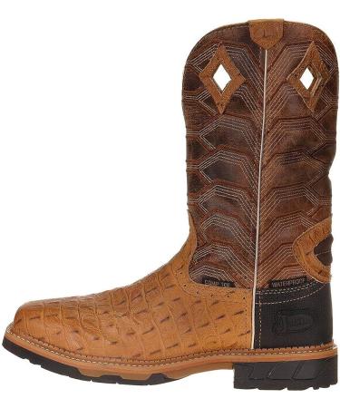 Justin Boots Men's Hybred Caramel Croc Print Work Boot - Size 9.5 EE - Buy Online on SooperMarket.com