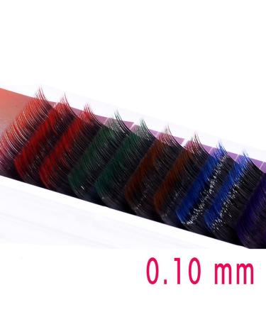 Rainbow Colored Eyelash Extensions - Scala 12 Rows B Curl 0.10mm Thickness Faux Mink 13mm Length - International Shipping Available - Buy Online on SooperMarket.com