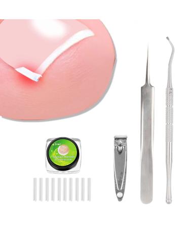 (12 +3) Ingrown Toenail Correction Treatment Kit 12 pcs Ingrown Toenail Corrector Straightener Strips Recover Clips with 3 pcs Ingrown Toenail File And Lifter