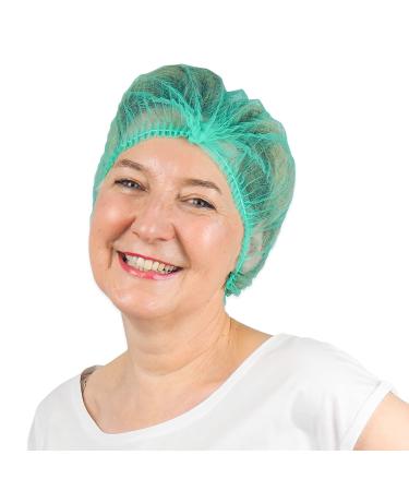 Arnomed hair network op hood made of one -way green disposable hair networks 100 pc for the kitchen or dentist hygiene accessories for medicine op curlains 52cm hair network disposable for men/women hair cover m green 100