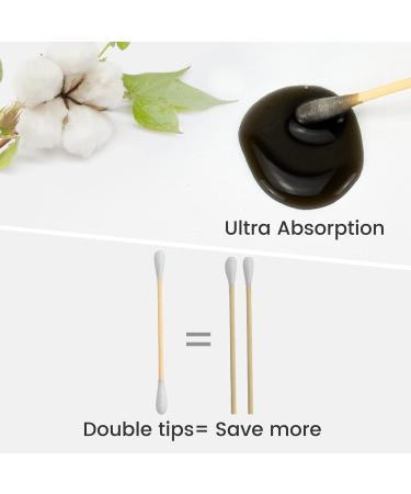 Bamboo Cotton Swabs 800 Count - Biodegradable Organic Double Round Tips - 3 inch for Ears Makeup Pets - Eco-Friendly Household Cleaning - Buy Online on SooperMarket.com