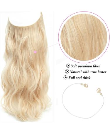 Secret Hair Extensions 12 Inch Bleach Blonde Invisible Wire Synthetic Hair Pieces for Women - Natural Wavy Hair Extension - Buy Online on SooperMarket.com
