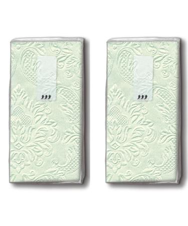 20 handkerchiefs (2 x 10) handkerchiefs moments ornaments pale green - uni pastel green shaped with ornaments/tears of joy/wedding green 10 pieces (2 pack)