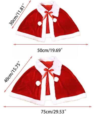 Christmas Cape for Women and Girls | Thicken Velvet Santa Cloak Shawl - Red - Buy Online on SooperMarket.com