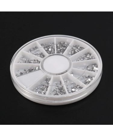 Bcowtte 2X Silver Rhinestones Boxes Crystal Nail Manicure Nail 1.5 MM Wheel - Buy Online on SooperMarket.com