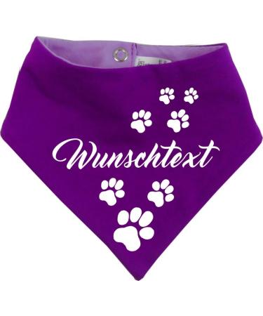 Both-sided multicolor dogs turning towel (FB: purple-plum) (Gr.3- HU 36-44 cm) with your desired text size 3- neck circumference 36- 44 cm purple plum