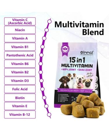15 in 1 Multivitamin with Glucosamin and Probiotic Soft Chews (2 Packs) for Dogs. Multivitamin for Hip Joint Skin Coat Gut Health and Immune System with Duck Flavour for All Dogs (120 Chews). - Buy Online on SooperMarket.com