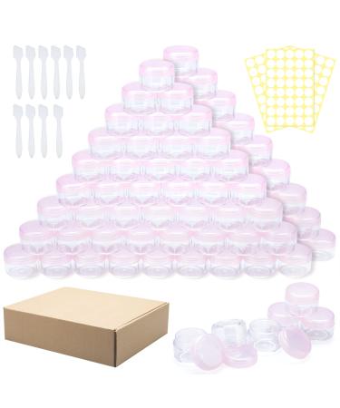 100 pieces of jaws 5ml empty can mini clear cremal trial transparent cremeglas cosmetic bottle container with screw cap rice set used for lip balm lotion rosa 100 piece