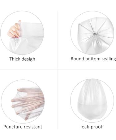 4 Gallon 220 Count Clear Trash Bags - Small Garbage Bin Liners for Home & Office - Fits 12-15 Liter Cans - Strong Plastic Bags - 20.4x17.3 Inch - Pack of 200 - Buy Online on SooperMarket.com