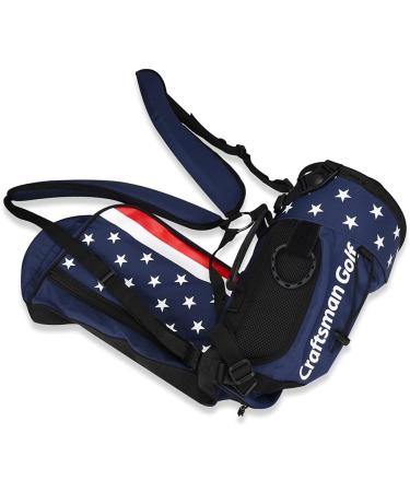 Craftsman Golf Star and Stripes Lightweight Shoulder Golf Bag in Red, White, and Blue - Buy Online on SooperMarket.com