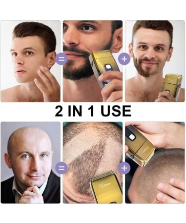 Hatteker Triple Blades Shaver Electric Shaver Razor for Men Close Bald Head Barber Shaver Trimmer Waterproof Wet & Dry Cordless Gold - Buy Online on SooperMarket.com