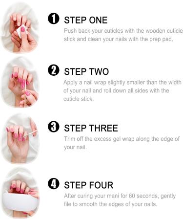 Foyute Semi Cured Gel Nail Strips 20 Pcs Soft Self-Adhesive Gel Nail Polish Wraps Sticker for Salon-Quality Manicure Set Long Lasting Easy to Apply & Remove Nail File & Wooden Stick (Grape purple A) - Buy Online on SooperMarket.com