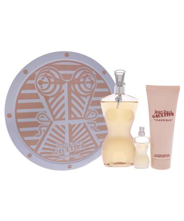 Jean Paul Gaultier Classique Eau de Toilette 3-pcs Gift Set (Eau de Toilette 3.4 Fl Oz + Body Lotion 2.5 Fl Oz +EDT Mini 0.2 Fl Oz)