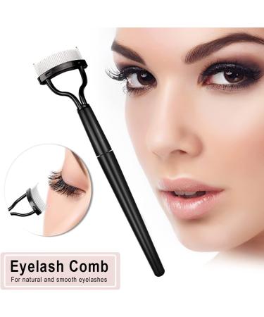 Eyelash Brush Eyelash Comb Eyebrow Brush Eyelash Separator Mascara Applicator Eyelash Definer with Comb Cover Designed Cosmetic Brushes Tool/51 Black - Buy Online on SooperMarket.com