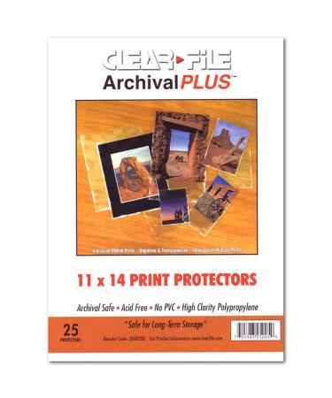 Clear File Archival Plus Print Bags 11X14 Pkg 25