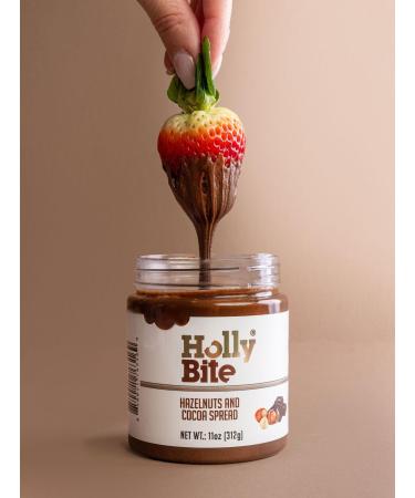 HollyBite Hazelnut Cocoa Spread | Vegan No Sugar Keto-Friendly | Gluten-Free High Protein High Fiber | 11oz | Healthy Ingredients | Made in USA - Buy Online on SooperMarket.com