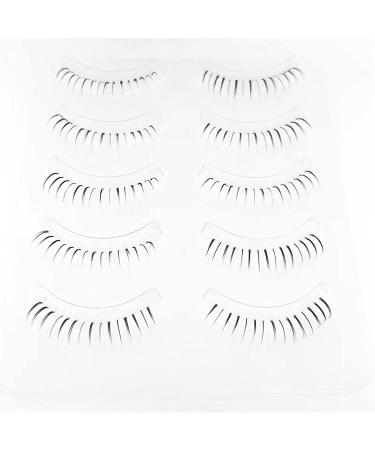 DAODER Natural Bottom Lashes - 5 Pairs Wispy Lower False Eyelashes (6mm) - Clear Band, Daring Style - Buy Online on SooperMarket.com