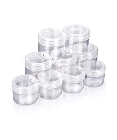HugeStore 20g Makeup Cream Blush Balm Jars Aluminum Empty Clear Containers 10pcs Clear