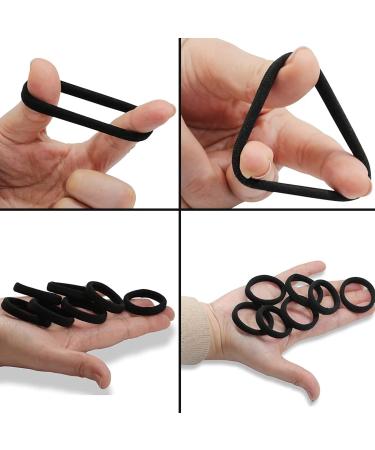 LEBQ 200 Mini Hair Bands for Girls & Babies - Soft Elastic Hair Ties in Black | Perfect for Kids' Hairstyles - Buy Online on SooperMarket.com