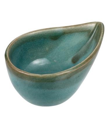 KALLORY Essential Oil Mixing Dish Ceramic Facial Mask Mixing Bowl Aroma Oil Holder Small Spa Dishes for Salon Blue