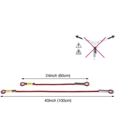 WILDKEN Outdoor Rock Climbing Prusik Swen Eye-to-Eye Pre-Sewn 10.5mm Diameter - Red (24 inch / 40 inch) - Buy Online on SooperMarket.com
