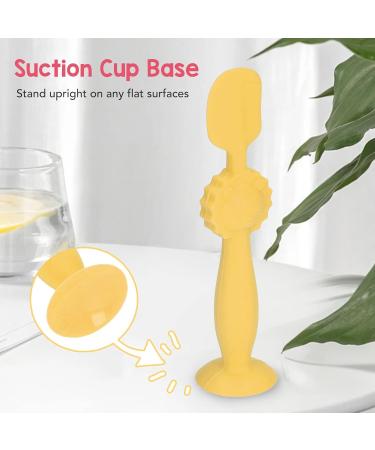 Flexible Silicone Diaper Cream Spatula - Baby Butt Paste Applicator with Suction Cup | Essential Tool for Newborns & Infants (Yellow) - Buy Online on SooperMarket.com