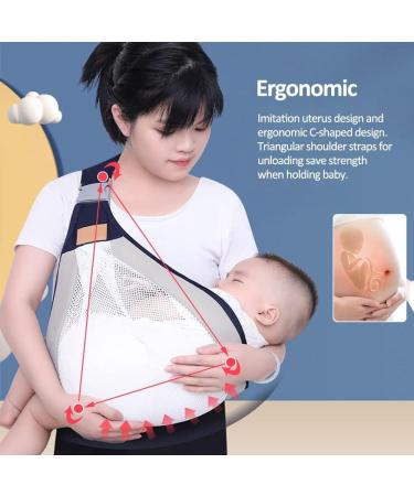 HINATAA Breathable Baby Sling | Adjustable Baby Carrier Wrap | Quick Dry with Thick Shoulder Straps | 0-36 Months Baby | Grey B - Buy Online on SooperMarket.com