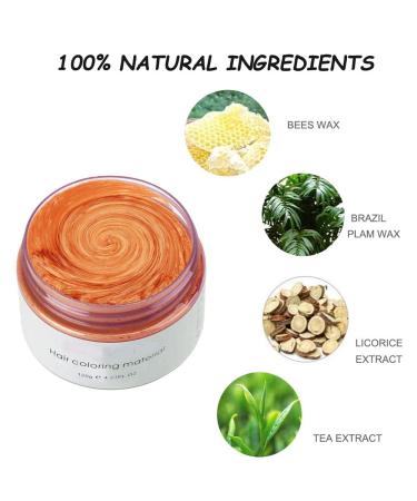 Temporary Hair Wax Color | Washable Orange Hair Styling Cream for Men & Women | Natural Ingredients 120g - Buy Online on SooperMarket.com