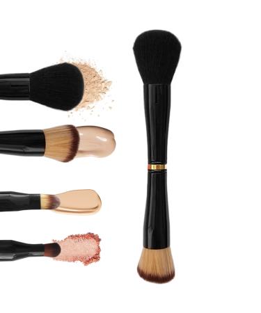 4 in 1 Makeup Brush Stackable Dual Ended Makeup Brush Mini Travel Makeup Brushes Set with Powder/Blush Brush Brush Blending Brush and Eyeshadow Brush Dual Ended Makeup Brush Stackable