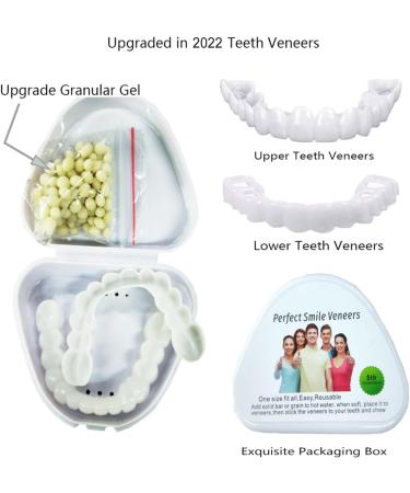 Buy Flipped Warm Veneers Teeth Set - Top & Bottom Artificial Braces for Men & Women | Temporary False Teeth with Box - International Shipping Available - Buy Online on SooperMarket.com