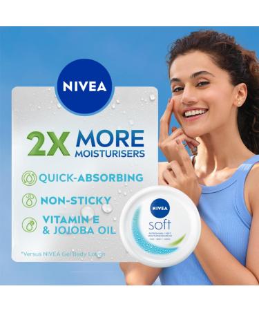 Nivea Soft Light Moisturiser 200ml - Hydrating Lightweight Cream for All Skin Types | Fast International Shipping - Buy Online on SooperMarket.com