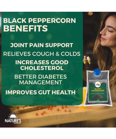Nature's Horizon Whole Black Peppercorns Premium (500g) - Delicious Flavor, Pure & Natural, Vegan, Gluten-Free - Buy Online on SooperMarket.com