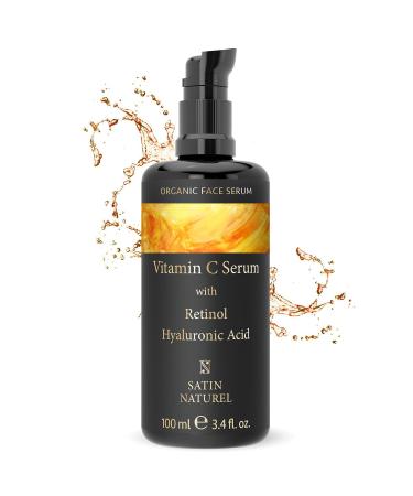 Serum face high -dosed 100ml - vitamin C + Hyaluron + Retinol Serum - based on Bio aloe vera - against dark spots dark circles - suitable for every skin vegan