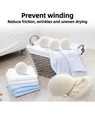 Natural Wool Dryer Balls - 6 Eco-Friendly Felt Balls for Tumble Dryers | Reduce Drying Time & Wrinkles - Buy Online on SooperMarket.com
