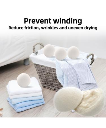 Natural Wool Dryer Balls - 6 Eco-Friendly Felt Balls for Tumble Dryers | Reduce Drying Time & Softens Clothes - Buy Online on SooperMarket.com