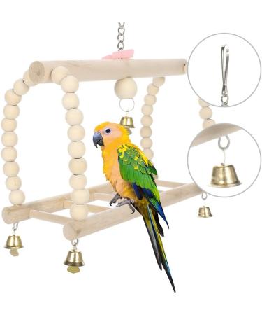 Yorgewd 7 Pack Bird Toys Natural Wood Small Bird Cage Toys Small Parrot Swing Chewing Toys for Budgies Small Parakeets Conures Love Birds Cockatiel Finches - Buy Online on SooperMarket.com