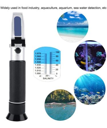 Garosa Automatic Temperature Compensation Refractometer - Portable 0-100% Salinity Meter for Aquariums & Marine Salt Concentration - Buy Online on SooperMarket.com