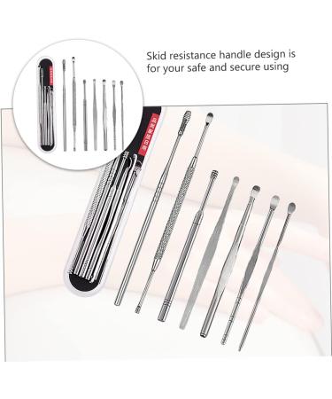 KALLORY 2 Sets 7pcs Stainless Steel Ear Cleaning Tool Set - Ear Care Nursing Spring Tool for Gentle Ear Cleaning - Cosmetic Silver - Pack of 2 - Buy Online on SooperMarket.com