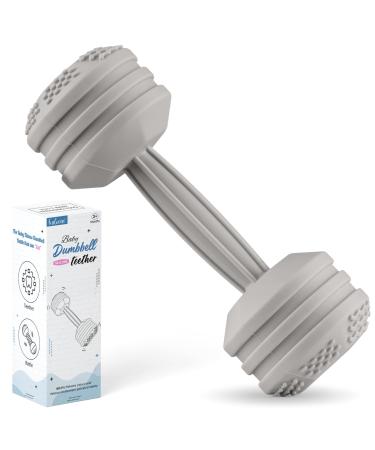 Baby Dumbbell Toy - Silicone Dumbbell Teether Toys Weight Rattle Sensory Toy for Babies - Great Gift for Baby and Toddler Girls or Boys