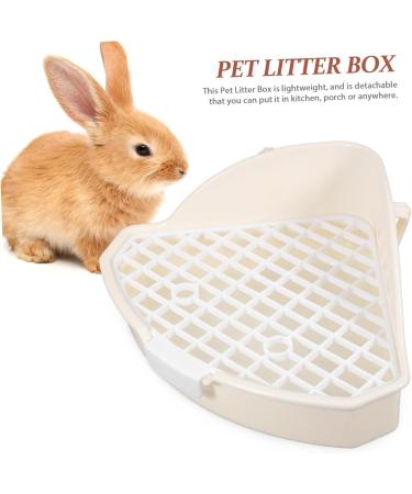 GANAZONO Rabbit Triangle Toilet Pet Litter Basin Pet Cage Guinea Pig Enclosure Pet Potty Abs White 25.00X19.00X10.00CM White - Buy Online on SooperMarket.com