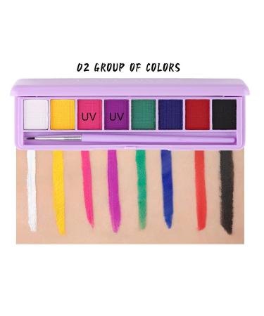 Paminify 2 Packs Water Activated Eyeliner Palette - UV Glow Fluorescent Eye Liner Set, 16 Neon Colors - Graphic Makeup for Black Light Parties - Buy Online on SooperMarket.com