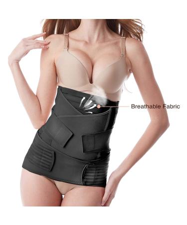 TIRAIN Postpartum Belly Band 3-in-1 Support | C-Section Recovery Belt & Girdle - L Black - Buy Online on SooperMarket.com